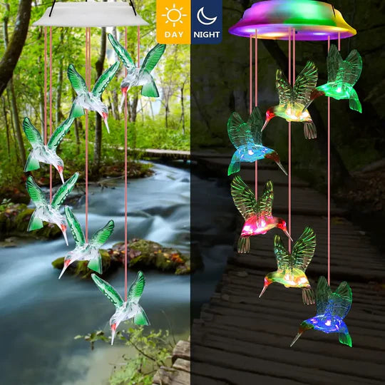 CAMPANA DE VIENTO -COLIBRI SOLAR - RECARGABLE CON LUZ SOLAR®