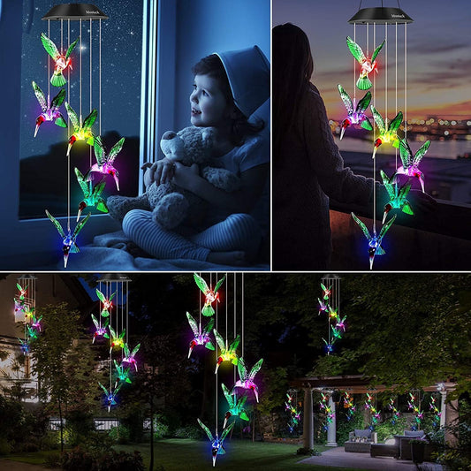 CAMPANA DE VIENTO -COLIBRI SOLAR - RECARGABLE CON LUZ SOLAR®