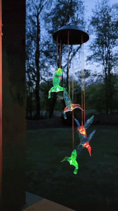 CAMPANA DE VIENTO -COLIBRI SOLAR - RECARGABLE CON LUZ SOLAR®